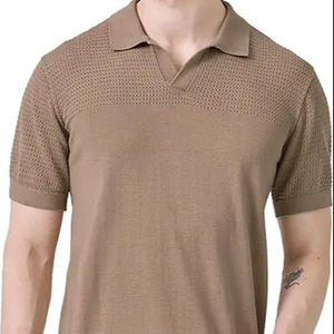 Chemises polo en tricot pour hommes, manches courtes, pull vintage, polo décontracté d'été - Product Image 1