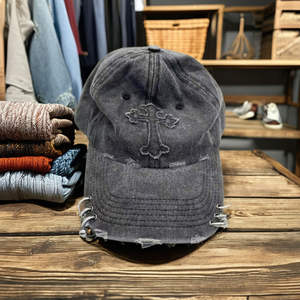 Gorras de Béisbol Personalizadas de Alta Calidad, Estilo Deportivo, Ajustables, para Adultos, de Algodón Vintage Lavado, con Anillo de Hierro y Logotipo de Parche - Product Image 4