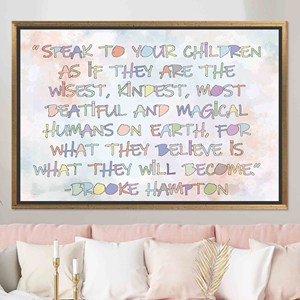 Tableau imprimé sur toile : Citation inspirante pour la décoration murale de bureau, TOILE ENCADRÉE DORÉE - Product Image 1