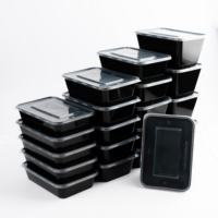 Transparante PP rechthoekige voedselcontainer met deksel voor Cloud Kitchen en restaurants, herbruikbare container voor voedselbezorging
