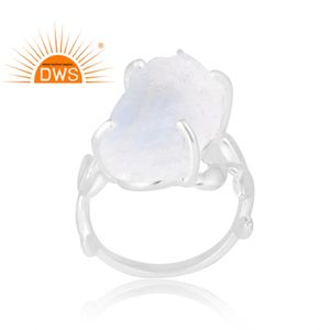 La última venta de anillo de piedras preciosas de Plata de Ley 925 Natural Rainbow Moon Stone fabricante de joyería personalizada - Product Image 1