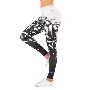 2018 haute qualité dames Fitness Yoga Legging mi-taille séchage rapide respirant Polyester/Spandex motif à carreaux Service OEM - Product Image 4