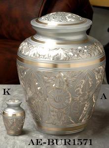 โกศใส่เถ้ากระดูกของผู้ใหญ่หรูหราสง่างามทำจากทองเหลืองเงินทองเป็นมิตรกับสิ่งแวดล้อมดีไซน์ศิลปะสไตล์อเมริกัน - Product Image 2