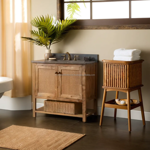 Vintage 36" Dark Brown Single Bathroom Vanity Retro Bathroom <b>Cabinet</b> Vintage Charm Dark Brown Single Bathroom Vanity 36 Inch - Product Image 2