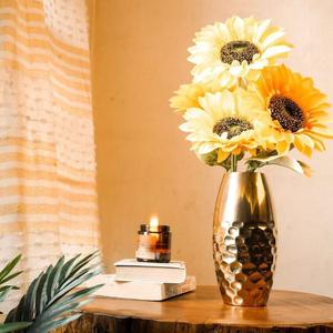 Nueva maceta estilo costero florero de Metal precio al por mayor florero de alto brillo oro Premium Venta caliente por HF CRAFTS - Product Image 2