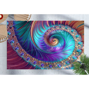 Abstract Fractal Patterns And Shapes Printed <b>Rug</b> - Modern Luxury Entryway Decor,<b>Chenille</b> <b>Rug</b> - Product Image 3