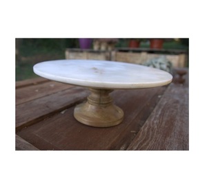 Support à gâteau en marbre et bois de qualité standard, produit solide, vaisselle de luxe créative, support d'exposition, taille personnalisable et vente - Product Image 6