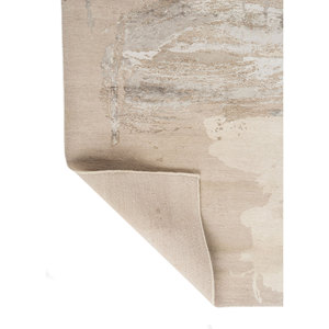 พรมไหมไผ่ผสมขนสัตว์ถักมือลายอิสระ คาวี ไอวอรี่ รุ่นเอสก-448 (Fr) รูปทรงสี่เหลี่ยมผืนผ้า เหมาะสำหรับตกแต่งบ้าน ห้องนั่งเล่น ทางเดิน - Product Image 5