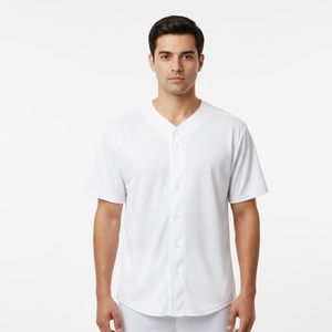 Customized 100% Polyester <b>Baseball</b> Jersey Breathable Uniform with Printed Logo V-neck Collar 280g Fabric OEM Service - Product Image 1