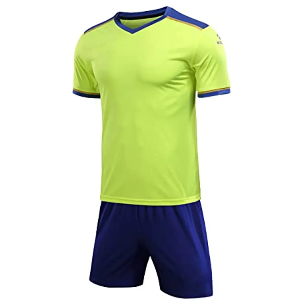 2023 Nuevo diseño Pantalones cortos Manga Logotipo impreso personalizado Camisetas de fútbol Nuevo diseño Uniformes de fútbol