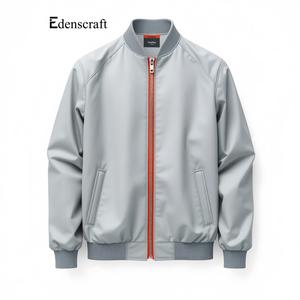 Blouson aviateur en toile vintage léger pour homme, coupe-vent, écologique, personnalisable, élégant, vêtement d'extérieur chaud pour l'hiver, col montant - Product Image 1