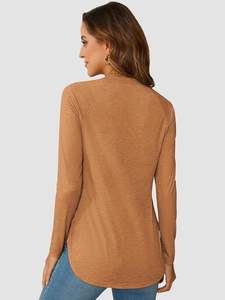 T-shirts pour femmes T-shirt d'été à manches longues Design de haute qualité Vêtements décontractés T-shirt col rond Vente en gros Personnalisé Respirant - Product Image 6