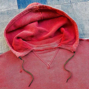 Pull à capuche délavé à l'acide de qualité supérieure à manches longues pour hommes adultes avec logo personnalisé Design de détresse et ficelle 100% coton - Product Image 4