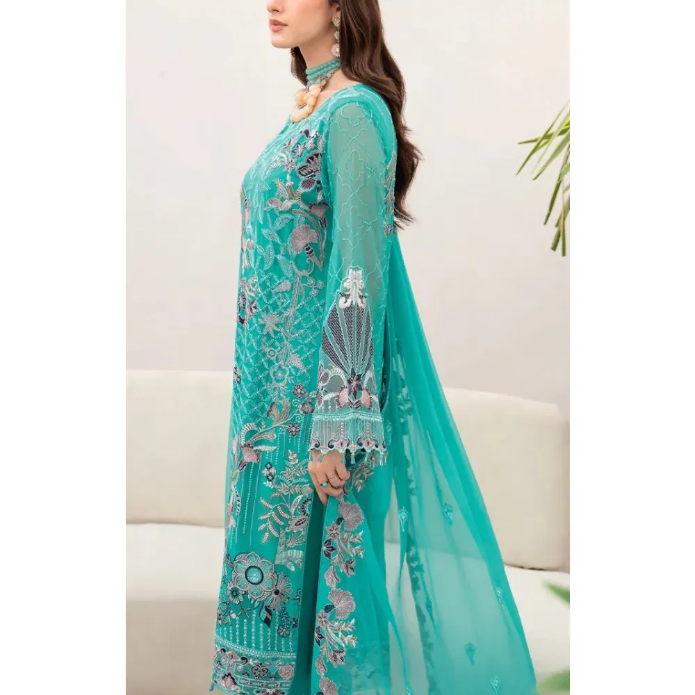 Nouvelle arrivée pakistanaise traditionnelle brodée robes de soirée entièrement cousue 3 pièces robe de soirée de mariage