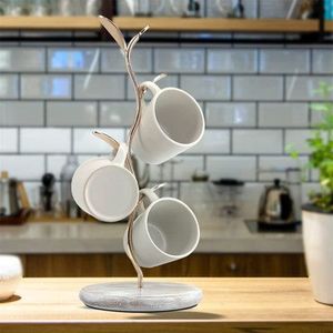 Porte-tasse en fer élégant pour comptoir de cuisine avec cadre en métal durable et conception peu encombrante pour un usage quotidien - Product Image 5