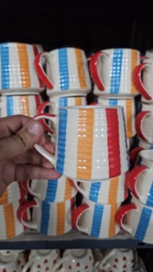 Taza de café pintada a mano, taza de café Floral, jarra de café, taza hecha a mano, cerámica, regalo de cerámica para cumpleaños - Product Image 2