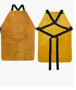 Delantal de seguridad de soldadura de cuero real personalizado con bolsillos Trabajo de logotipo personalizado-Ropa de seguridad de calidad superior - Product Image 6