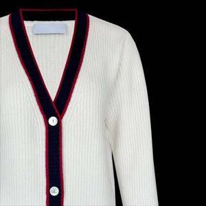 Pulls en tricot jacquard en coton/fibre de bambou, design personnalisé, uni, décontracté, automne, col en V, pour femmes, nouvelle arrivée, faible MOQ - Product Image 3