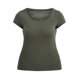 OEM Design de logo personnalisé 100% coton T-Shirt couleur vert olive décontracté surdimensionné col rond manches courtes T-shirt grande taille pour les femmes - Product Image 1