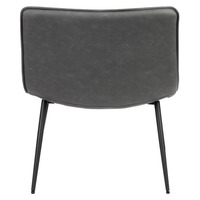 Chaise de salle à manger en cuir et métal de style mid-century moderne, avec pieds en métal, pour appartement et salle de bain (vente en gros)