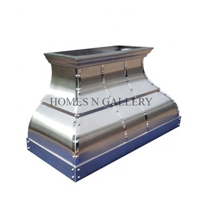 Offre spéciale, nouveauté, design luxueux et moderne, îlot de cuisine et foyer en acier inoxydable faits à la main, hotte murale - Product Image 3