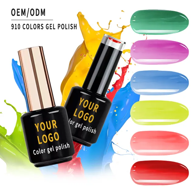 Gel de vernis à ongles de marque à haute pigmentation Gel de couleur Uv à séchage rapide sain et inodore 15ML