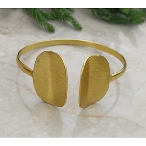 Handmade Classic Gold Plated Brass Cuff Bracelets Geometric Shape Patterned <b>Bangles</b> - Product Image 1