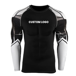 MMA Wear Compression Rash Guard Custom 100% Poliéster Spandex Tela Mejor precio Fitness Wear Rash Guard - Product Image 1