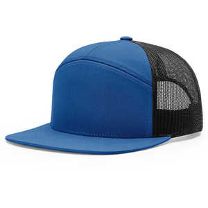 Casquette de camionneur bicolore audacieuse avec dos en maille Casquette Snapback élégante avec panneau avant en charbon de bois, bord orange et zone de patch personnalisée - Product Image 3