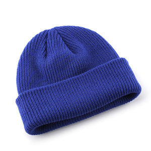 Chapeau d'hiver en acrylique tricoté à revers uni de couleur unie de haute qualité unisexe avec logo personnalisé en gros - Product Image 6
