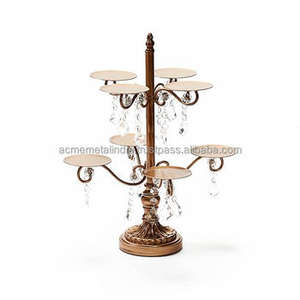 Soporte decorativo para pasteles hecho a mano, forma redonda con cuentas de cristal, Ideal para bodas, cumpleaños y uso elegante en la Mesa - Product Image 2