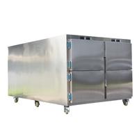 Réfrigérateur mortuaire 4 pièces en acier inoxydable pour les installations hospitalières Meubles de stockage de cadavres