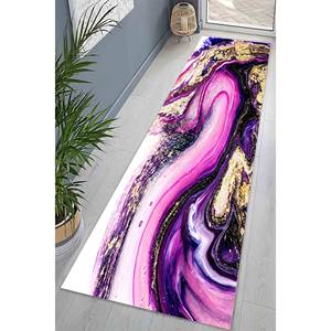 Alfombra de Mármol Rosa y Dorado: Alfombra de Arte Moderno Abstracto, Alfombra de Chenilla - Product Image 5