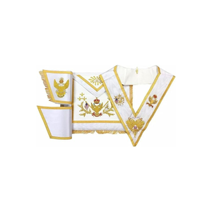 Conjunto de rito escocés de 33 grados-WINGS UP Conjunto de banderas de todos los países Arco real Delantal vestido completo con respaldo azul Servicio OEM - Product Image 1