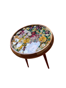 โต๊ะเหล็กเรซินสีทองสไตล์โบราณแบบเรียบง่ายโต๊ะข้างร้านอาหารเฟอร์นิเจอร์ห้องนั่งเล่นอุปกรณ์ตกแต่ง - Product Image 6