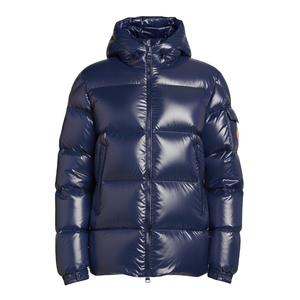 Veste matelassée en toile légère pour homme avec capuche, imperméable, décontractée, pour l'extérieur, avec logo personnalisé sur le devant, pour un usage quotidien et les sports - Product Image 1