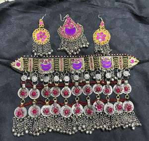 Haute qualité mariée Afghani Vintage ensembles de bijoux Style afghan Tribal Kuchi à la main couleur dorée ensemble de bijoux confortable - Product Image 3