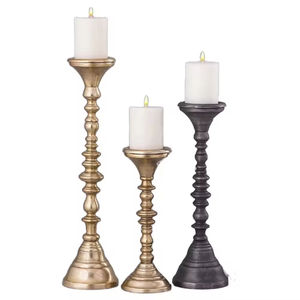 Portavelas de color dorado y plateado de diseño caro recién llegado para decoración, Juego de 3 portavelas moderno clásico - Product Image 6