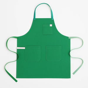 Tablier en toile bleu sans manches avec trois poches, lavable en machine, résistant à l'eau, pour la cuisine, usage quotidien, style tendance - Product Image 5