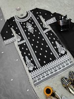 Tv série actrice Style pure soie romaine avec fil et broderie travail créateur de mode pakistanais Salwar costume avec Dupatta