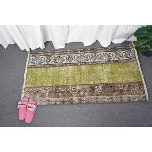 Vintage 2,1X3,8 pieds vert marron laine jonc de mer tapis classique turc grande surface Rectangle couloir Patchwork Latex pour la décoration de la chambre - Product Image 4