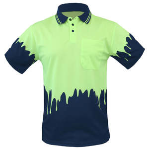 Polo en polyester de sécurité haute visibilité T-shirts de polo de sécurité réfléchissants à manches courtes de travail réfléchissants - Product Image 1