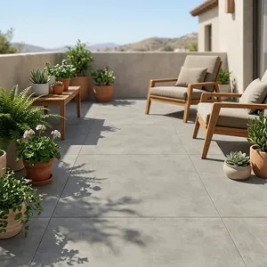 Carrelage de sol gris effet calcaire lumineux Arkitea italien de haute qualité 600 x 600 mm, aspect marbre, antibactérien, pour intérieur de villa moderne - Product Image 5