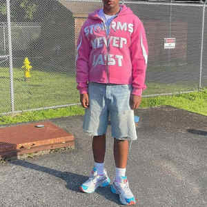 Sudaderas con capucha con logotipo personalizable para hombre, chándal de marca de diseñador Boxy Jogger, parche desgastado bordado para otoño - Product Image 4