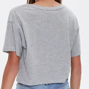 Vente en gros OEM personnalisé haut pour femme Logo vierge Basic col rond hauts tricotés pour femmes chemise pour femmes