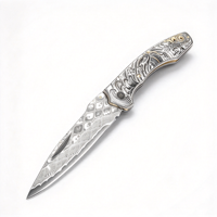 Couteau pliant portable en acier Damas, haute dureté, petit couteau pour usage extérieur et découpe de fruits
