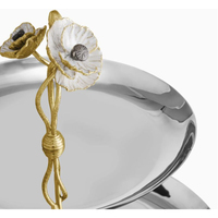 Support de décoration de gâteau en métal luxueux, design fleurs d'anémone, écologique, de haute qualité, plateaux de service pour desserts et en-cas