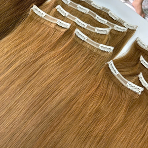 Wholesale Factory Price Double Drawn Vietnamese Raw Virgin Natural Remy <b>Seamless</b> Clip in 100% Human <b>Hair</b> <b>Extensions</b> Cuticle - Product Image 1