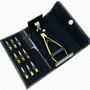 Kit de herramientas de extensiones de cabello profesional dorado y cinta en extensiones de cabello en color sólido único diseño personalizado logotipo personalizado - Product Image 6