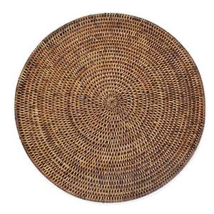 Almohadilla decorativa para mesa de comedor para hogar y Hotel, hecho a mano trenzado jacinto de agua, manteles individuales tejidos resistentes al calor, alfombrilla redonda de mimbre Natural - Product Image 3